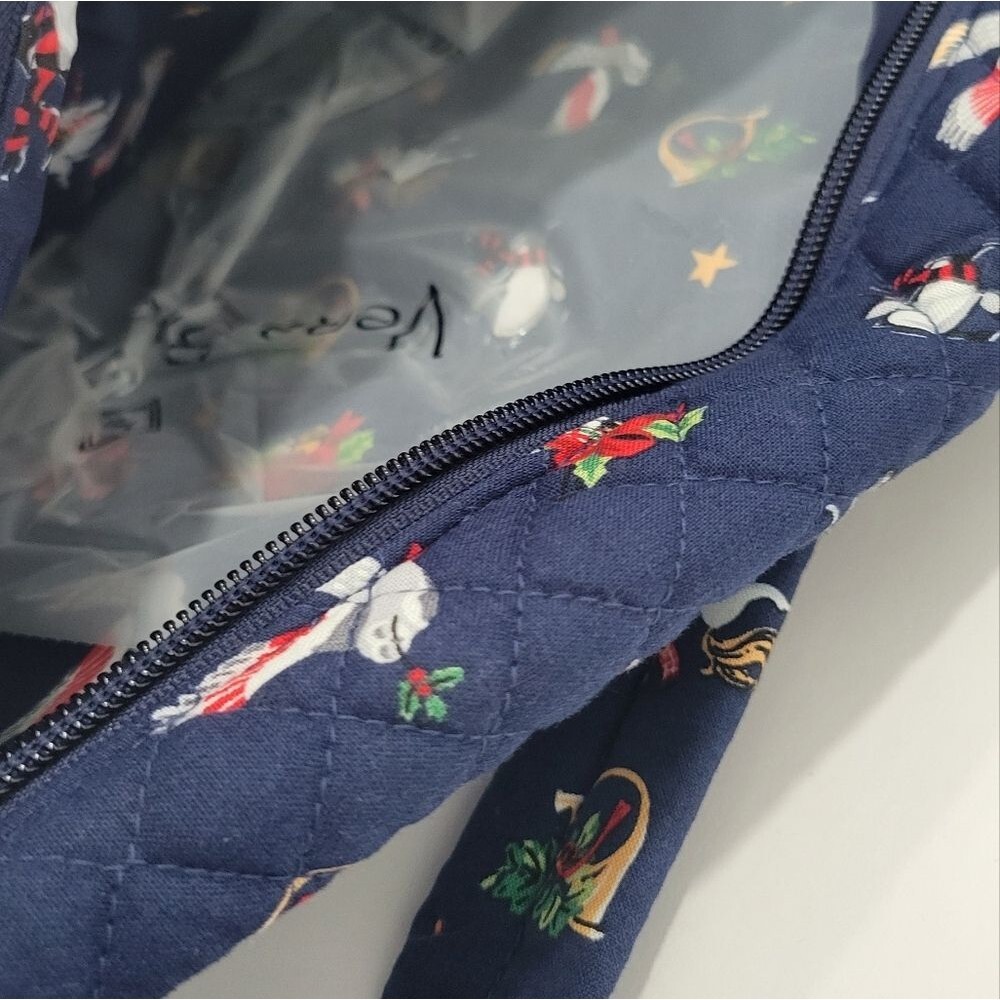 Vera Bradley Navy Blue Quilted Snow Globe Motifs Sling Backpack - Picture 8 of 11